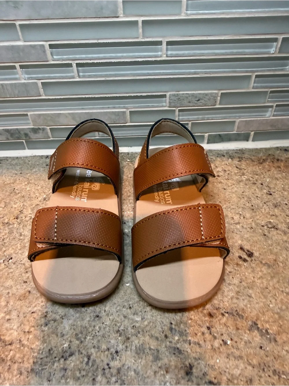 Toddler’s See Kai Run Brown Double-Strap Adjustable Sandals NWOT in Size 6